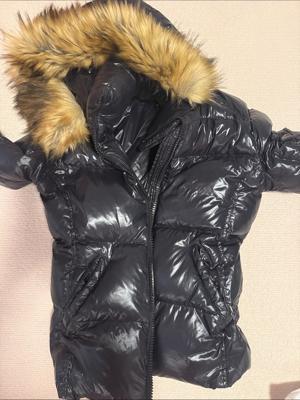 Black puffer coat